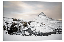 Aluminiumtavla Waterfall at Kirkjufell, Iceland