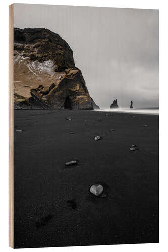 Trätavla Black beach, Iceland