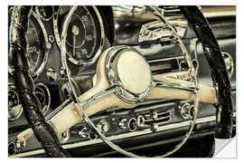 Selvklebende plakat Interior of a classic German sports car