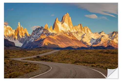 Selvklebende plakat Fitz Roy in Patagonia