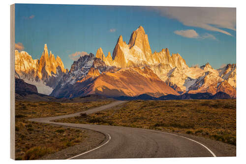 Wood print Fitz Roy in Patagonia