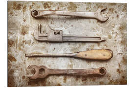 Gallery print Old wrench and screwdriver