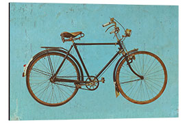 Aluminium print Vintage bike on blue background