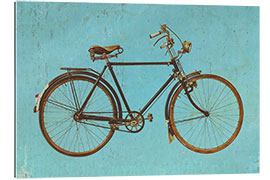 Galleritryck Vintage bike on blue background