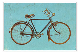 Obraz  Vintage bike on blue background - Martin Bergsma