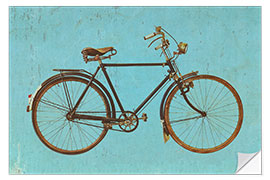 Selvklebende plakat Vintage bike on blue background