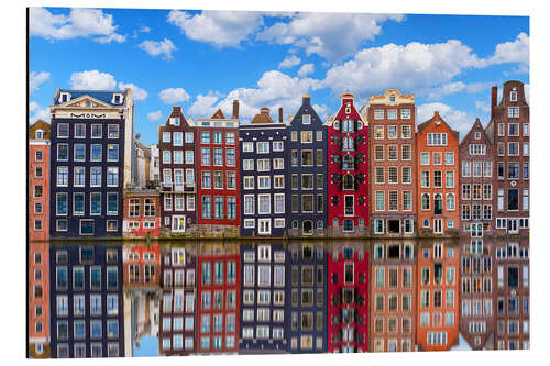 Aluminiumsbilde Houses are reflected on the canal, Amsterdam