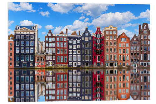 PVC-taulu Houses are reflected on the canal, Amsterdam