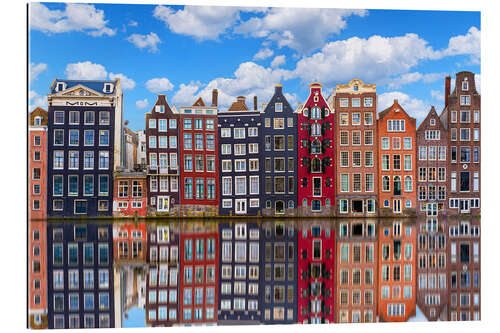 Cuadro de plexi-alu Las casas se reflejan en el canal, Amsterdam