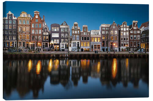 Canvas print Beautiful houses in Amsterdam, Holland