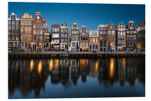 Foam board print Beautiful houses in Amsterdam, Holland