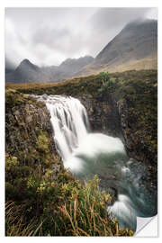 Vinilo para la pared Cascada y montañas Escocia