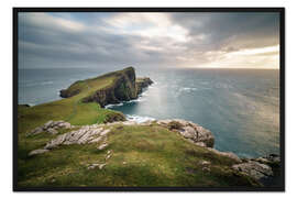 Gerahmter Kunstdruck Sonnenuntergang am Meer, Schottland Isle of Skye