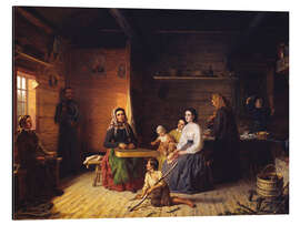 Magnettafel Kreeta Haapasalo spielt die Kantele in einem Bauernhaus