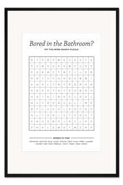 Gerahmter Kunstdruck Badezimmer Suchwortspiel (Englisch)