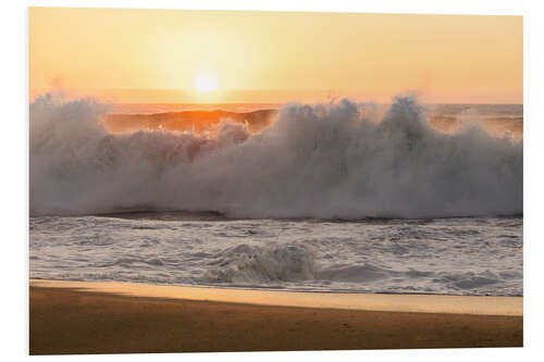 Foam board print Waves at sunset