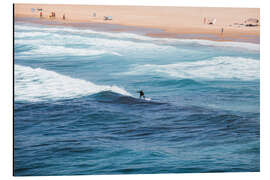 Quadro em alumínio Surfista no oceano, Portugal