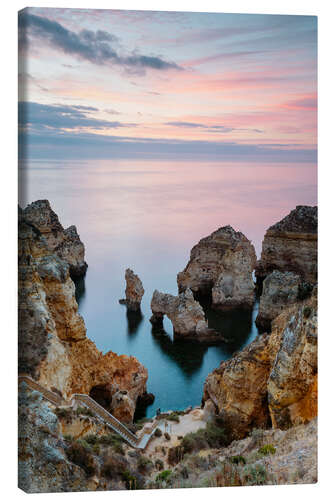 Canvas print Sunrise on the coast of Algarve
