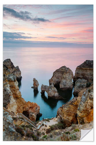 Selvklebende plakat Sunrise on the coast of Algarve