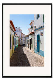 Gerahmter Kunstdruck Bunte Häuser, Ferragudo, Portugal