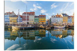 Gallery print Reflections along the Nyhavn in Copenhagen