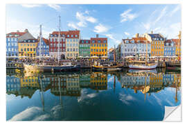 Sticker mural Reflets le long du Nyhavn à Copenhague