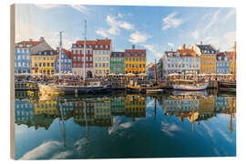 Puutaulu Reflections along the Nyhavn in Copenhagen