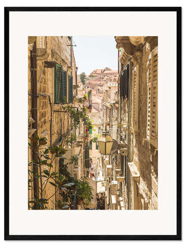 Impresión de arte enmarcada Calles de Dubrovnik