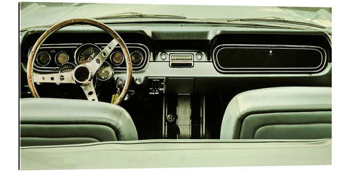 Galleriprint Dashboard of a green classic car