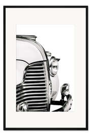 Gerahmter Kunstdruck Weißer Oldtimer