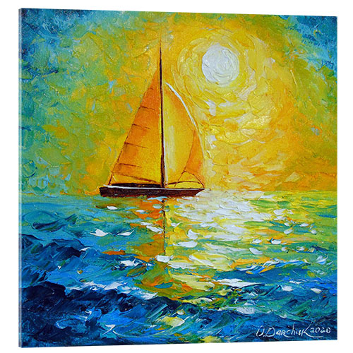 Acrylic print Sailboat in the sunlight