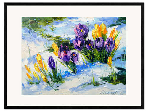 Impression artistique encadrée Crocus