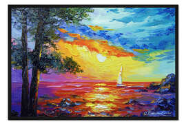 Gerahmter Kunstdruck Das Meer bei Sonnenuntergang