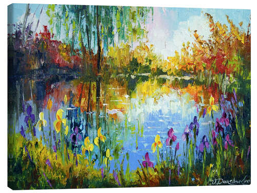 Canvas print Irises by the pond