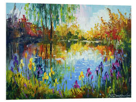 Foam board print Irises by the pond