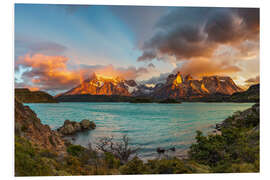 Tableau en PVC Sommets de Torres del Paine, Patagonie, Chili