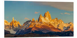 Hartschaumbild Sonnenaufgang am Fitz Roy in Patagonien