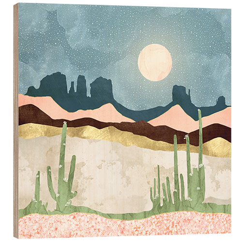 Print på træ Desert Bloom