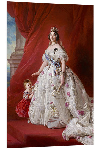 Foam board print Isabel II with daughter Isabel, princess of Asturias