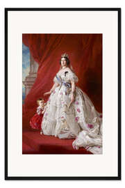Gerahmter Kunstdruck Isabel II mit Tochter Isabel, Prinzessin von Asturien