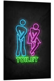 Aluminium print Toilet neon