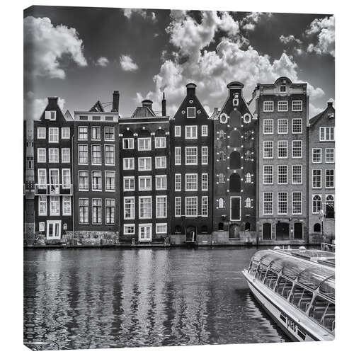 Canvas print Damrak with dancing houses