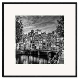 Impression artistique encadrée Idylle du soir sur le Singel