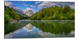 Alubild Frühling in den bayerischen Alpen am Rießersee