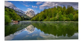 Foam board print Spring in the Bavarian Alps at the Rießersee