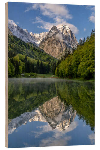 Wood print Spring at the Rießersee in Upper Bavaria