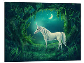 Gallery print White unicorn in the forest