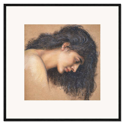Impresión de arte enmarcada Estudio de la cabeza femenina