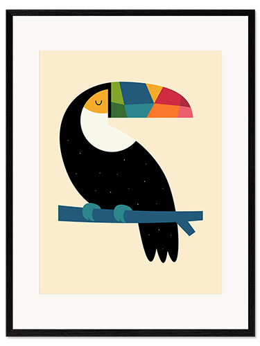 Inramat konsttryck Rainbow Toucan