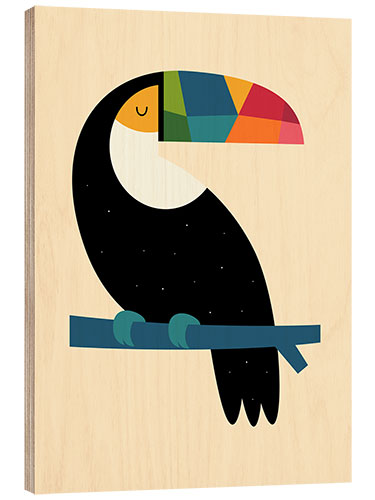 Hout print Rainbow Toucan